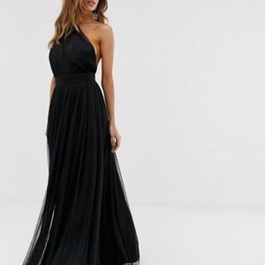 ASOS DESIGN one shoulder tulle maxi dress